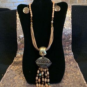 bohemian necklace with earrings set